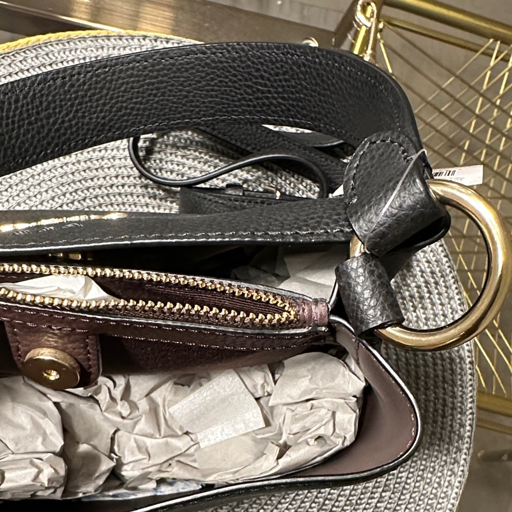 Coach Black Pebbled Leather Shoulder Bucket Bag with Gold Hardware - Picture 6 of 10